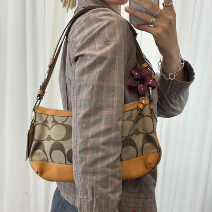 Coach Signature East West Pleated 2-Way Bag
