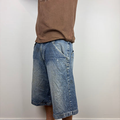 Baggy Distressed Embroidered Jorts | Size 36