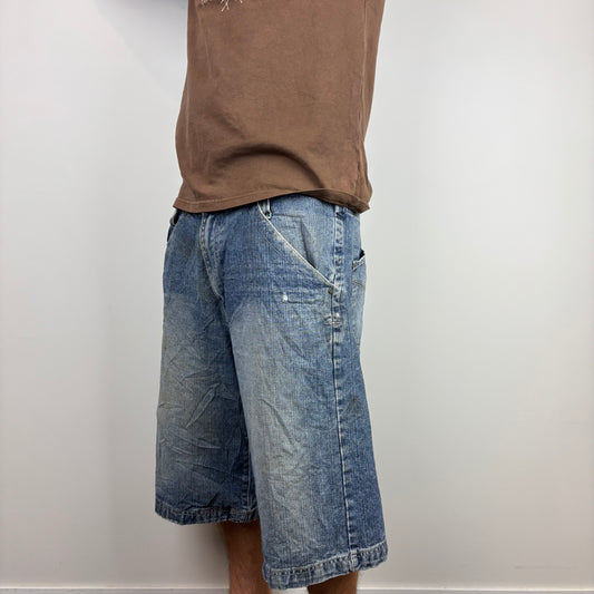 Baggy Distressed Embroidered Jorts | Size 36