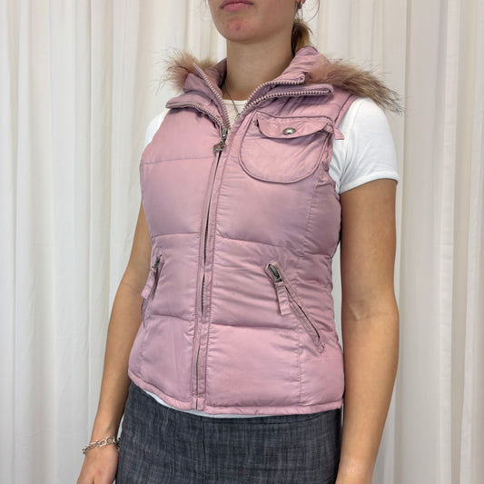Fur Hood Puffer Vest | Size S-M