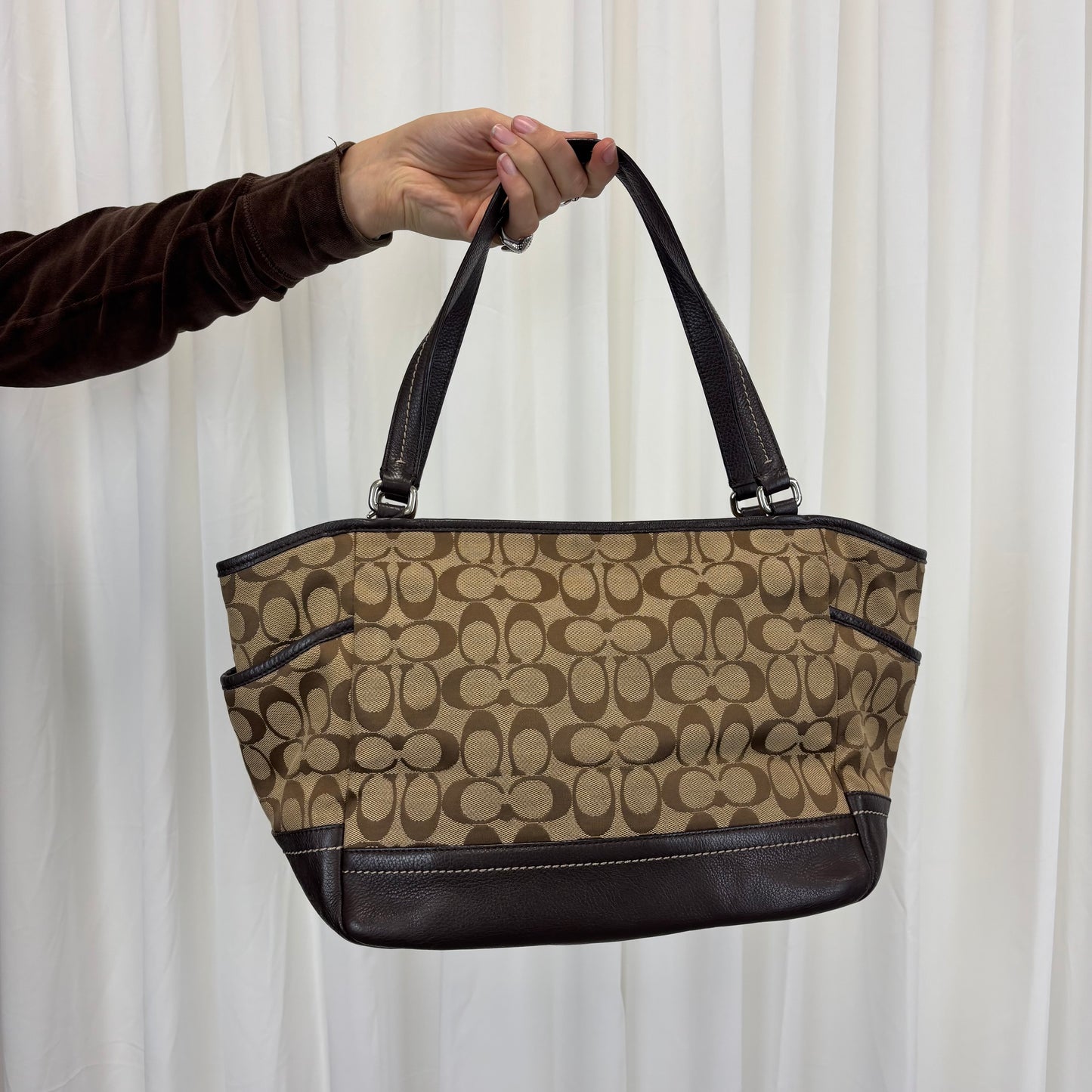 Coach Signature Carrie Brown Tote Bag