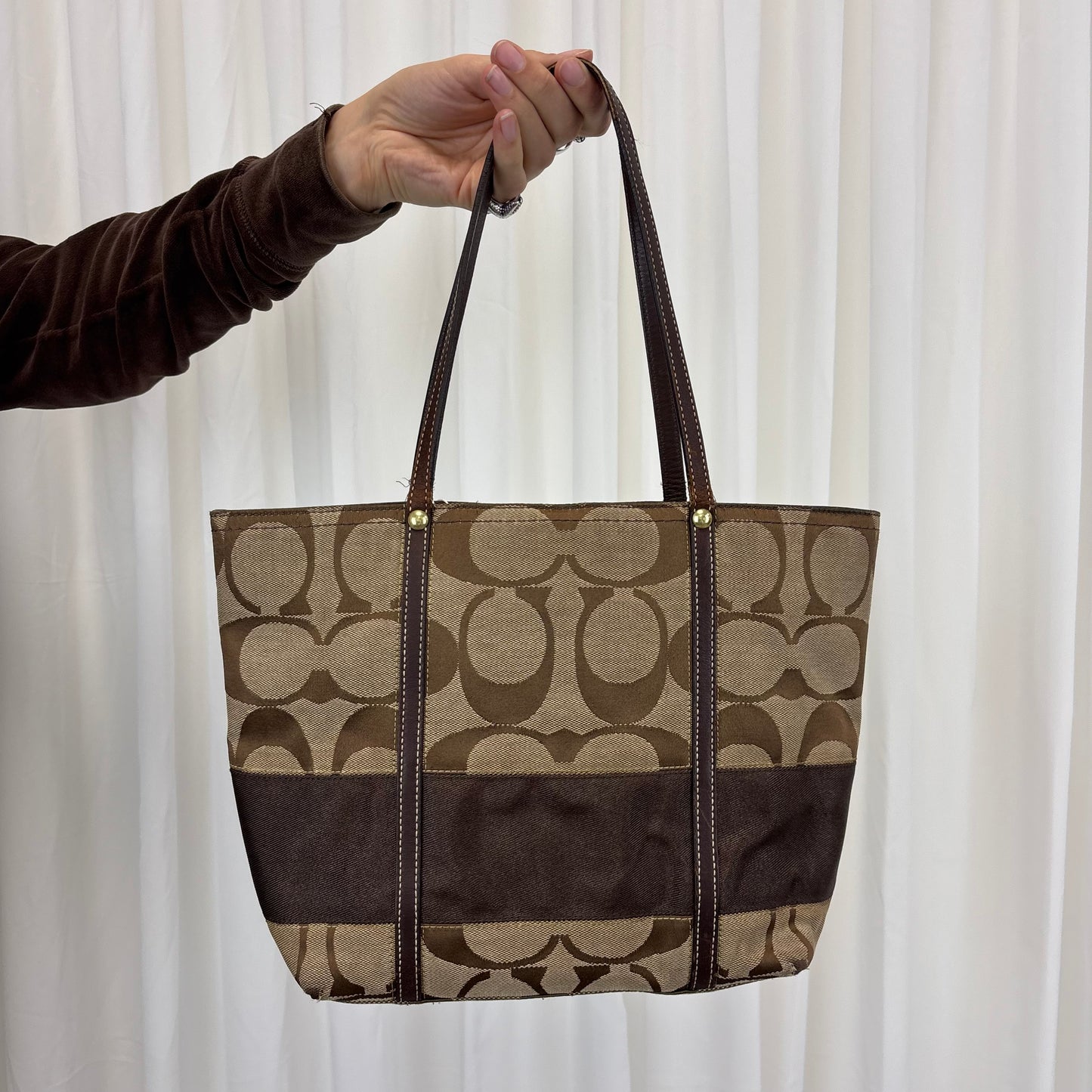 Coach Signature Stripe Tote Bag