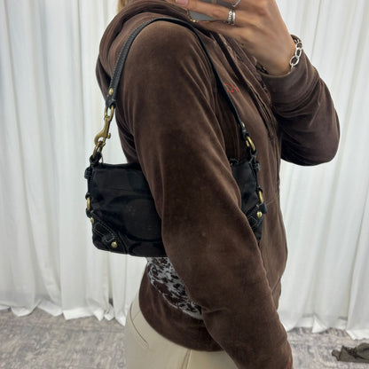Coach Signature Mini Carly Black Bag