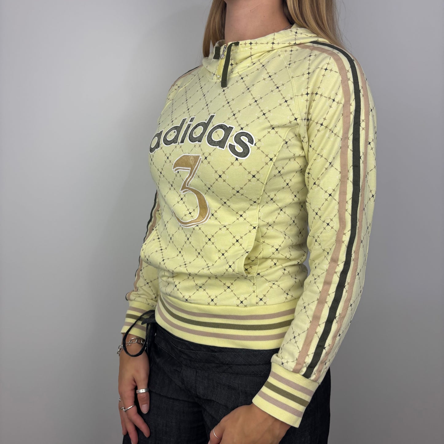 Yellow Y2K Adidas Hoodie