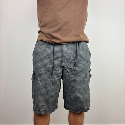 Izod Grey Checkered Cargos Adjustable Waist | Size XS-L