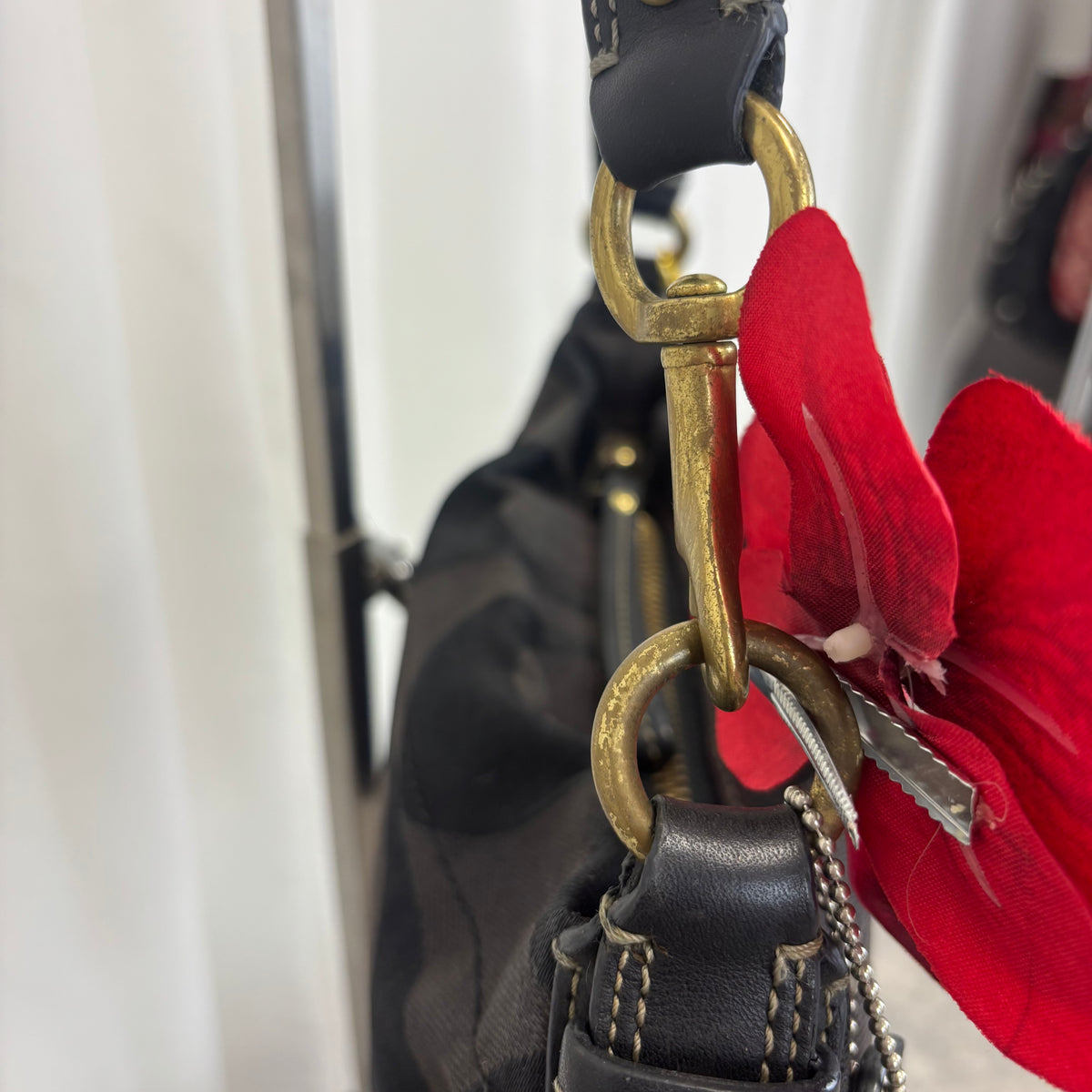 Coach Signature Mini Carly Black Bag