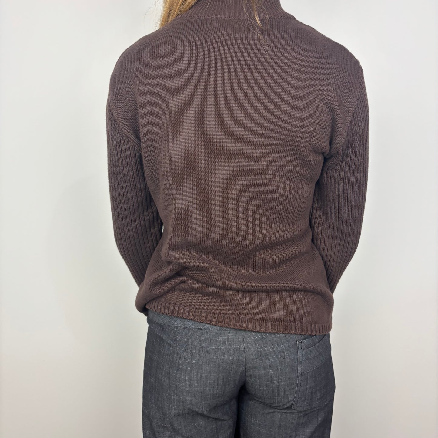 Brown Collared Knit