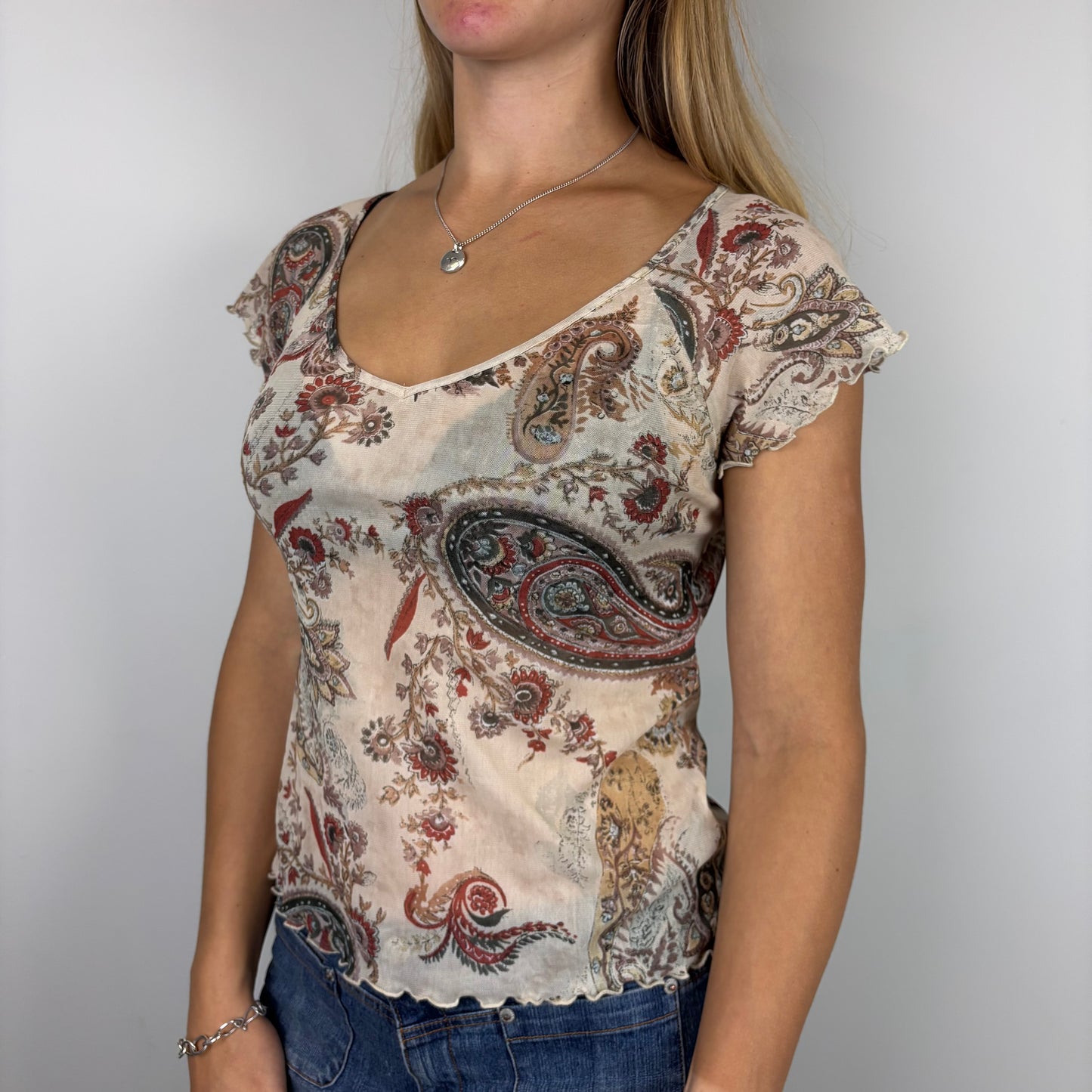 Paisley Mesh Baby Tee | Size M