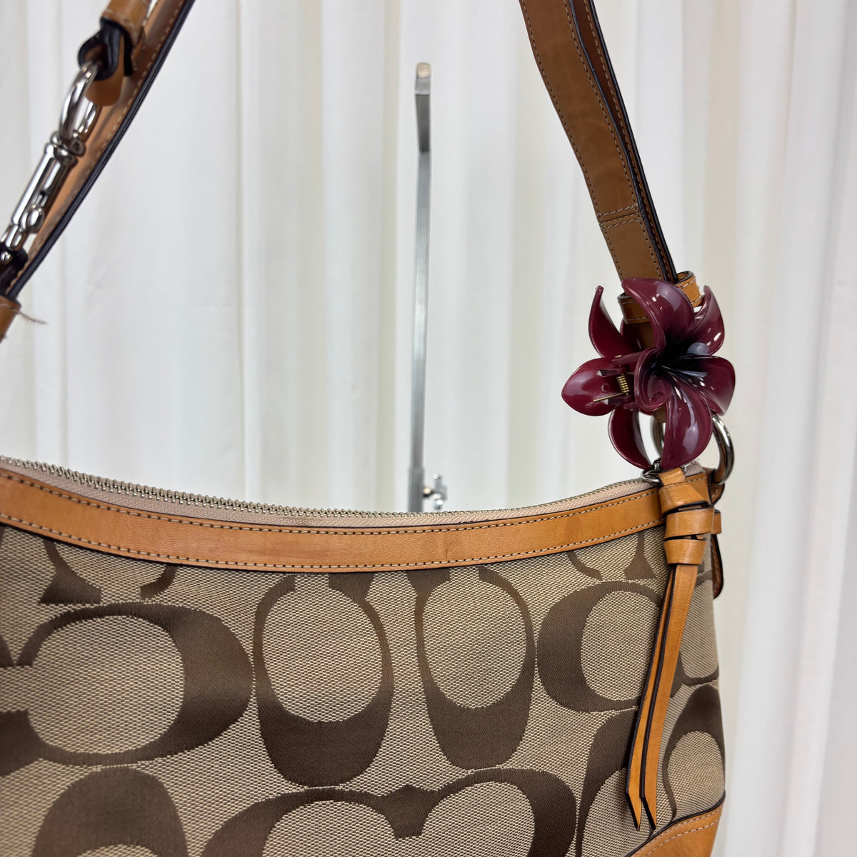 Coach Signature East West Pleated 2-Way Bag
