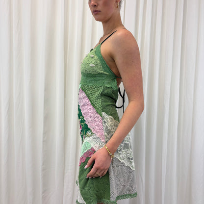 Insane Open Back Patchwork Dress