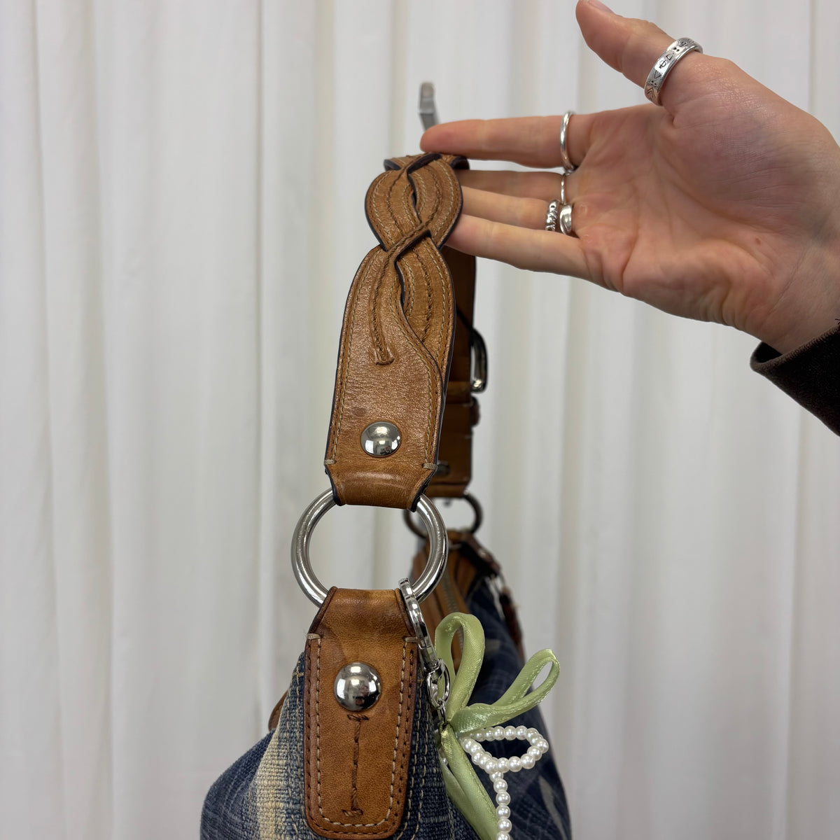 Coach Denim Braided Hobo Bag