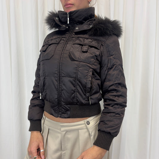 Y2K Fur Hood Puffer Jacket
