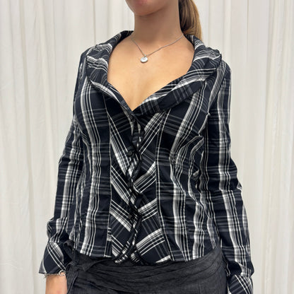 Plaid Ruffle Blouse
