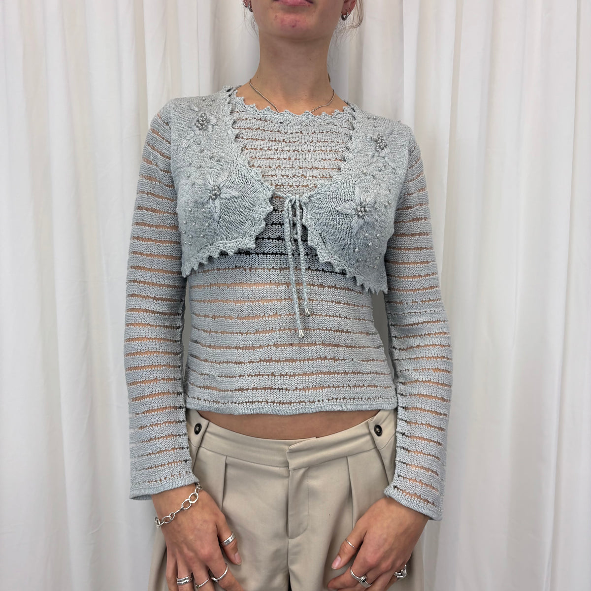 Italian Beaded Tie Top