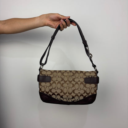Coach Signature East West Shoulder Bag in Brown
