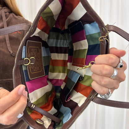 Coach Signature Stripe Tote Bag