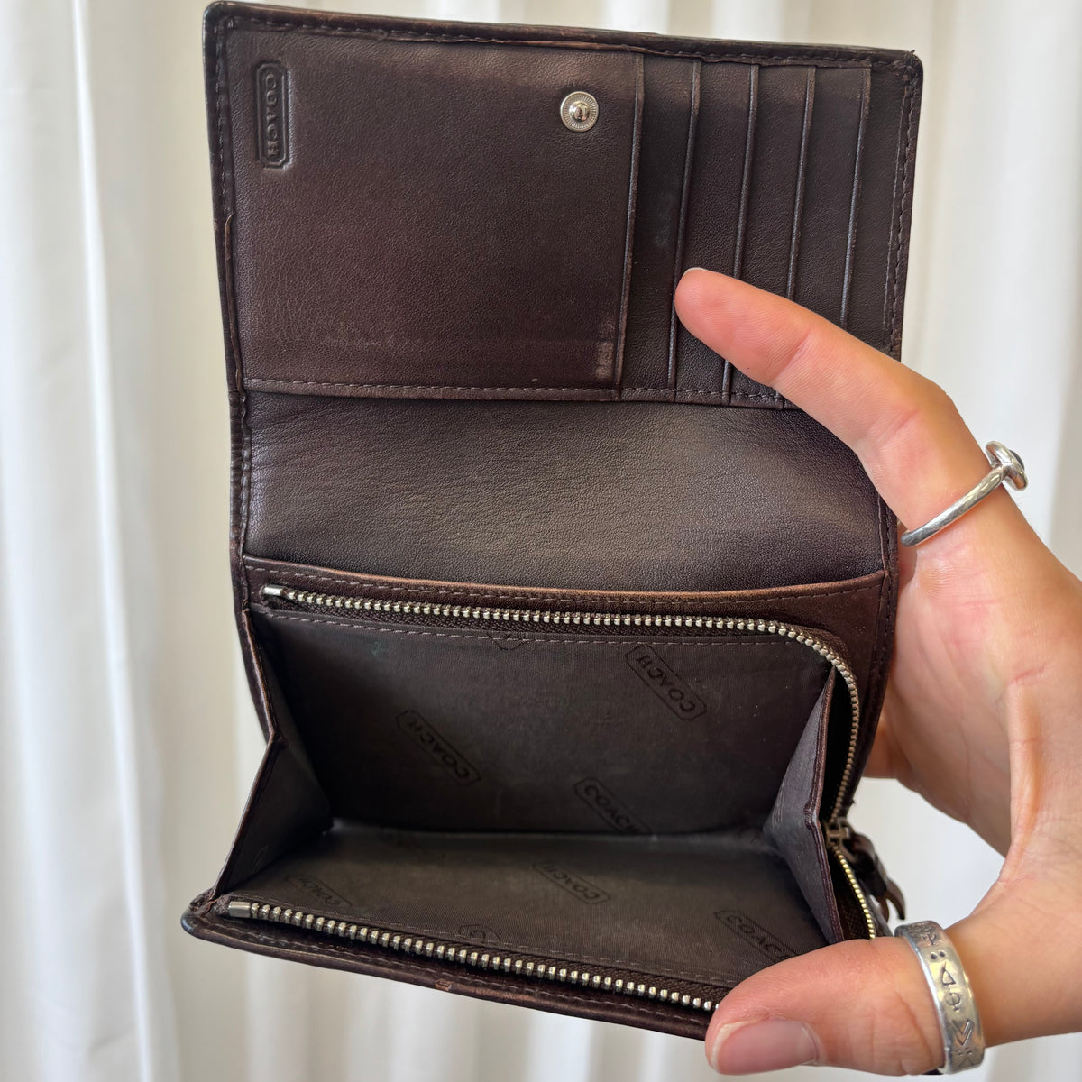 Coach Signature Brown Bifold Wallet