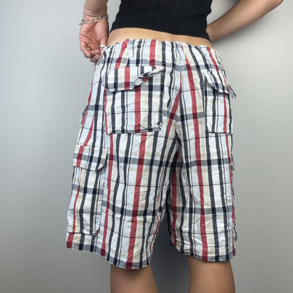 Baggy Red and Blue Plaid Shorts