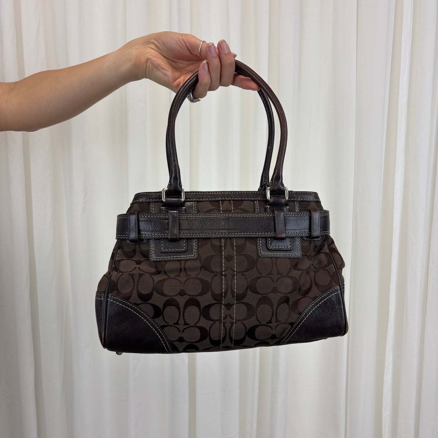 Coach Hamptons Mini Brown Satchel Bag