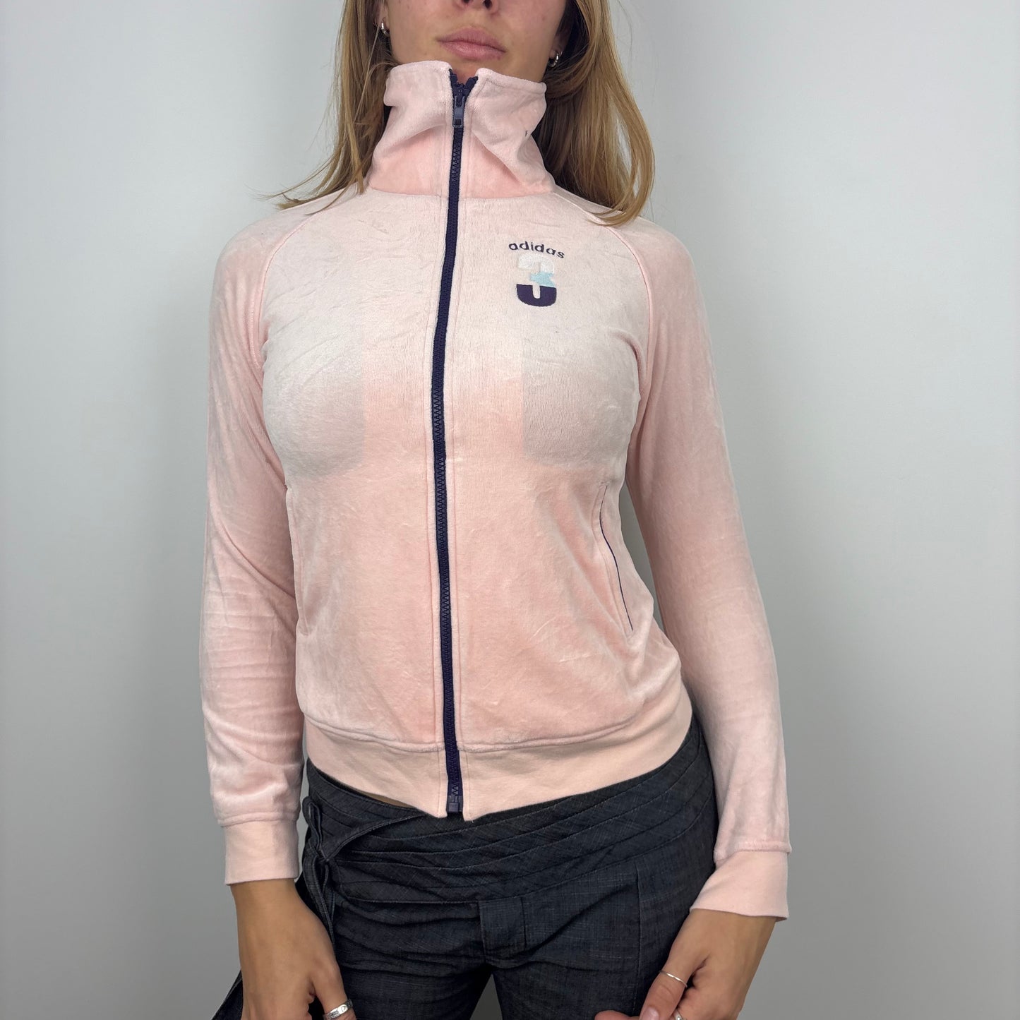 Pink Adidas Velour Zip-up