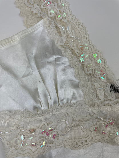 White Satin Cami with Tie back
