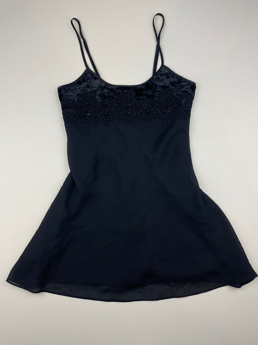 Victoria's Secret Vintage Gold Label Black Slip Dress