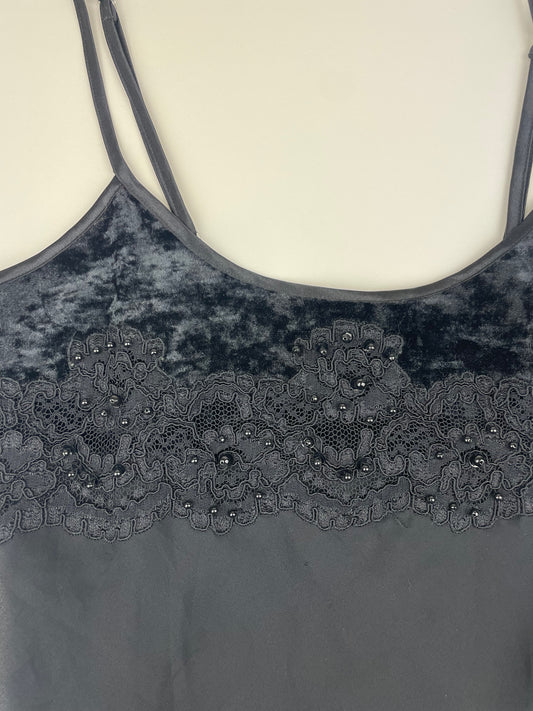 Victoria's Secret Vintage Gold Label Black Slip Dress