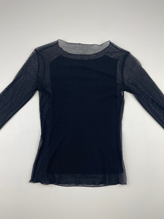 Mesh Long Sleeve w/ Knitted Patch
