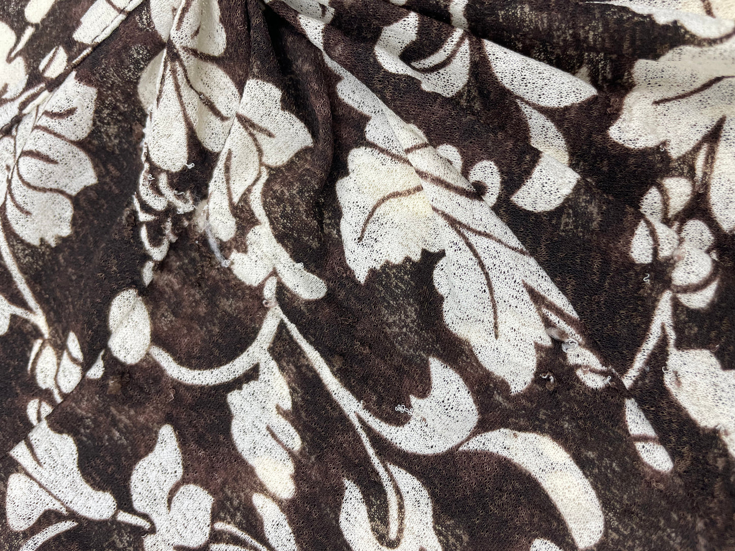 Brown Mesh Flower Print Tank
