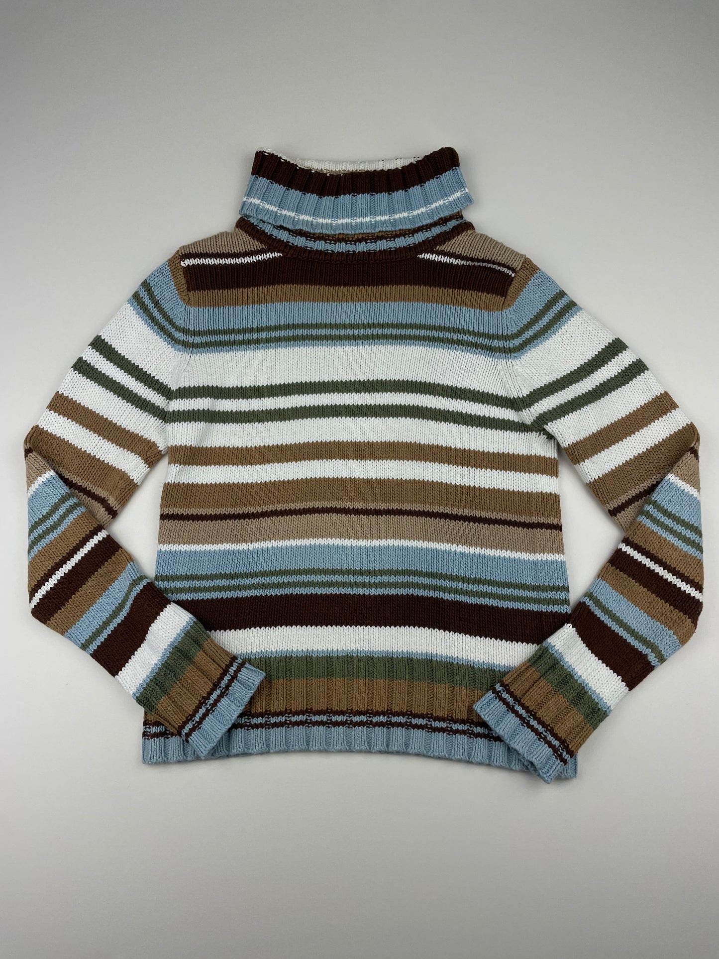 Y2K Striped Turtle Neck Knit