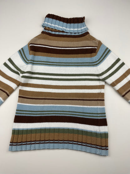 Y2K Striped Turtle Neck Knit
