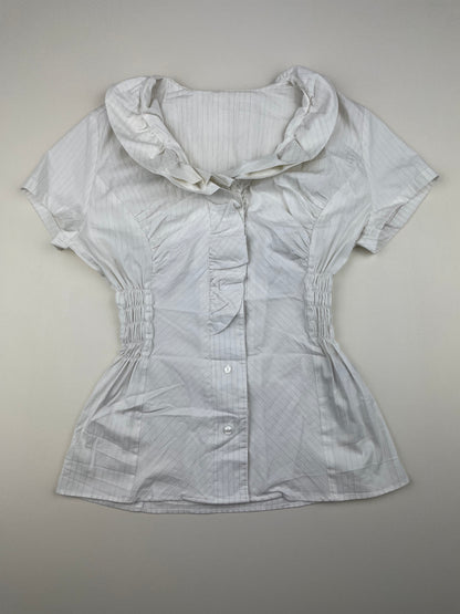 White Striped Cinched Shirt