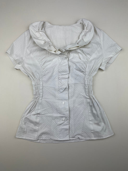 White Striped Cinched Shirt