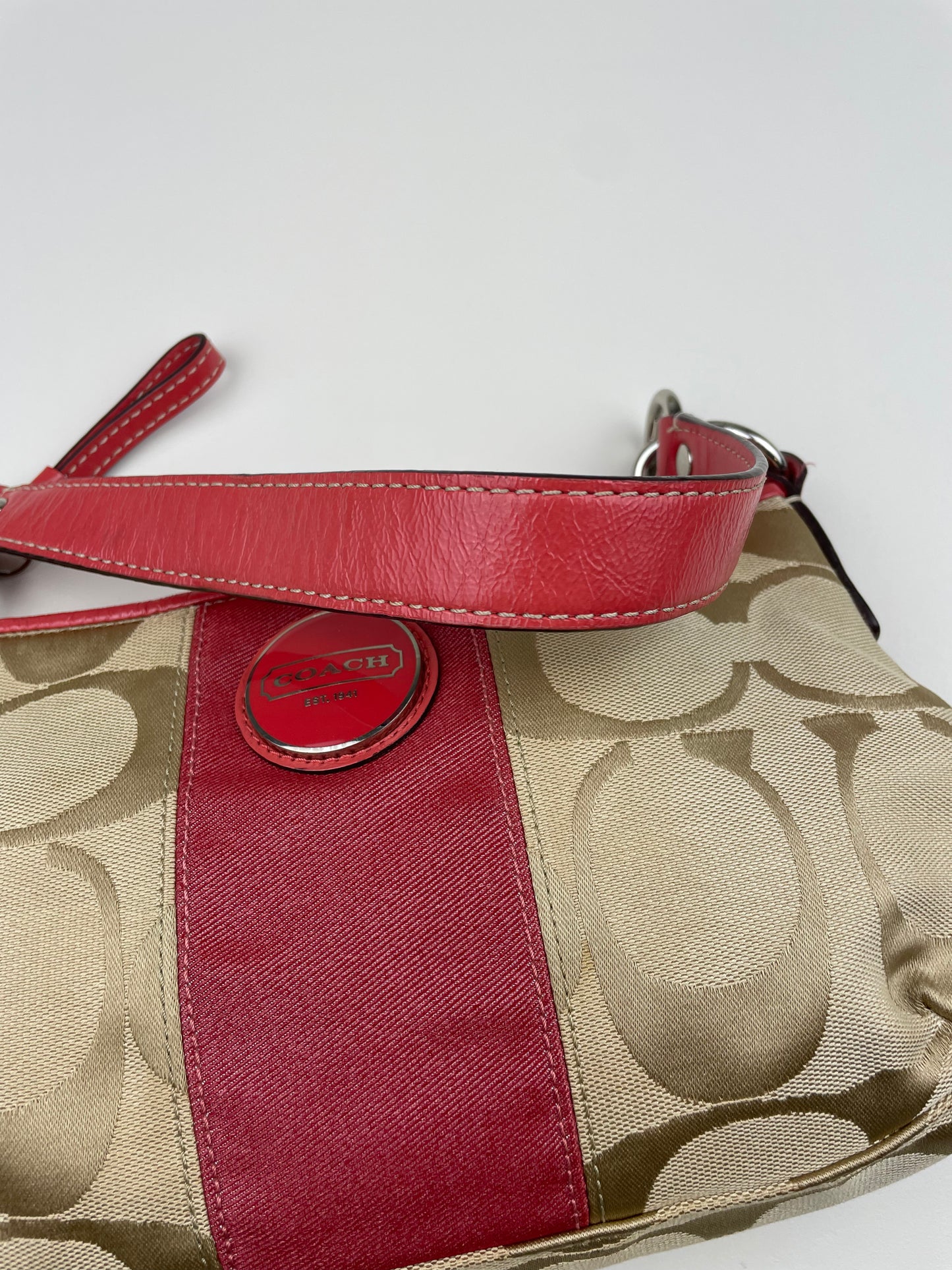 Coach signature Stripe Demi Two Way