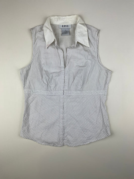 Pin Striped Sleeveless Blouse