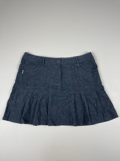 Corduroy Pleated Mini Skirt