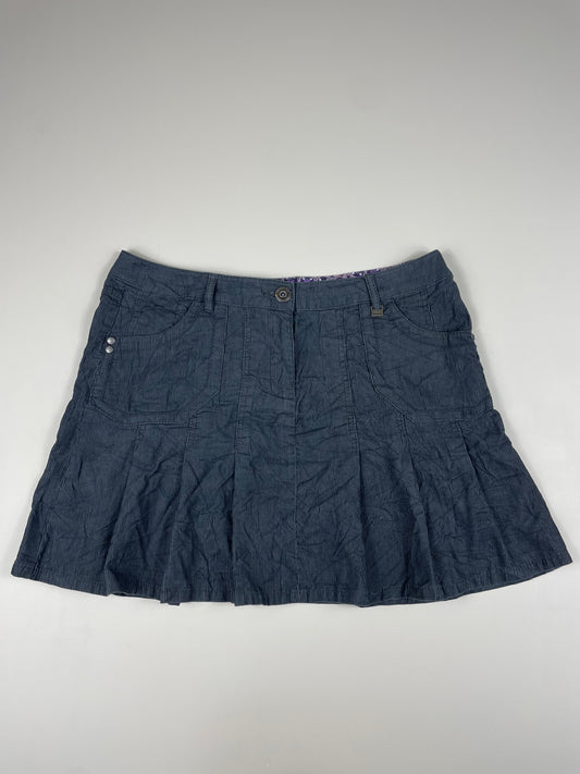 Corduroy Pleated Mini Skirt