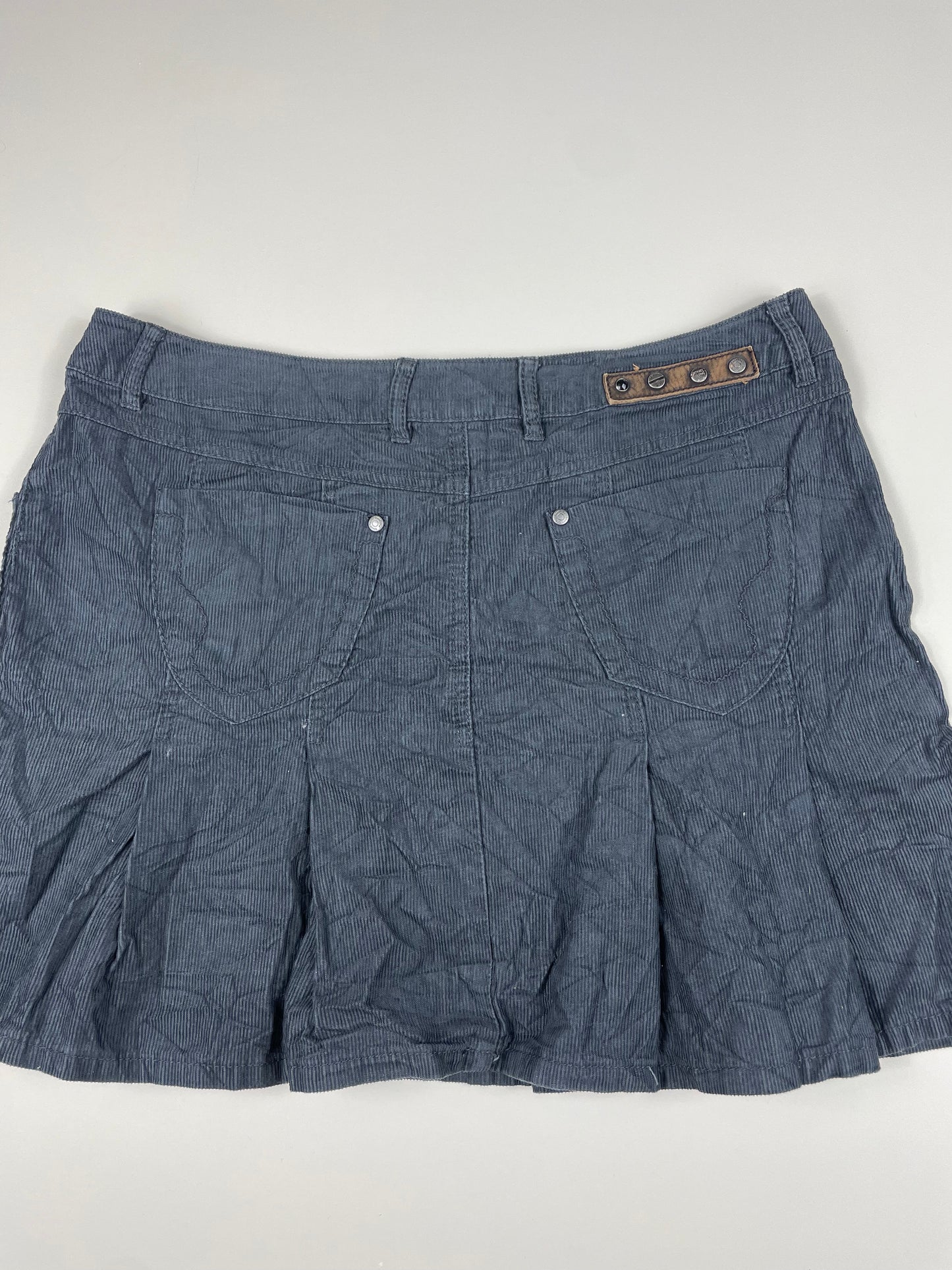 Corduroy Pleated Mini Skirt