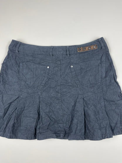Corduroy Pleated Mini Skirt