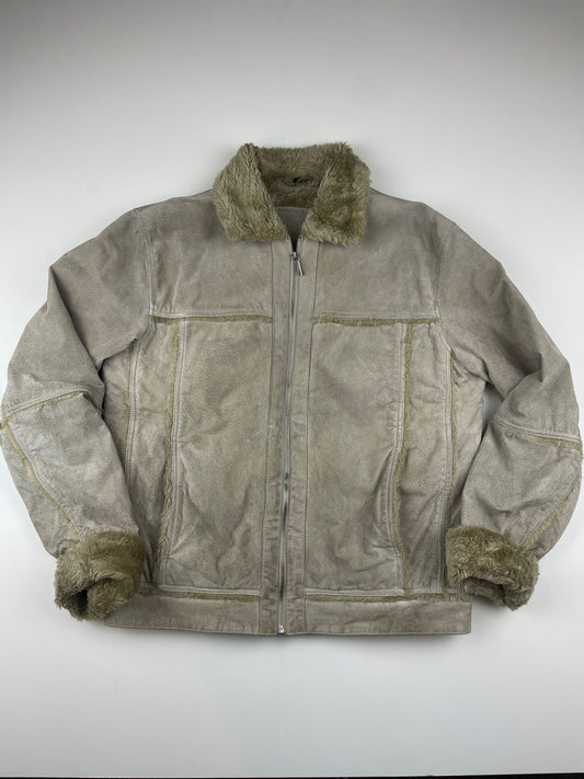 Fluffy Leather Jacket