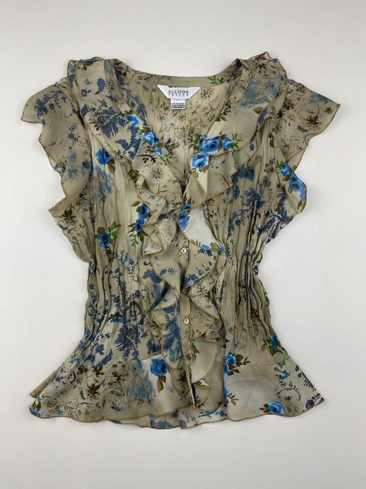 Ruffled Flowery Blouse