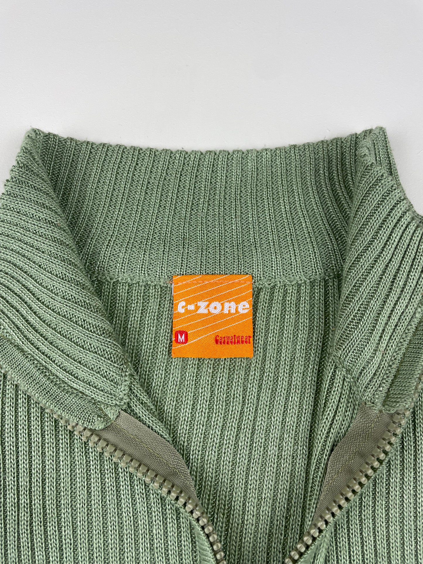 Green Knit Zip-Up