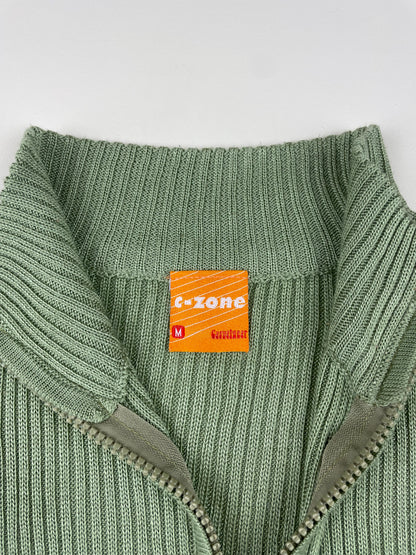 Green Knit Zip-Up