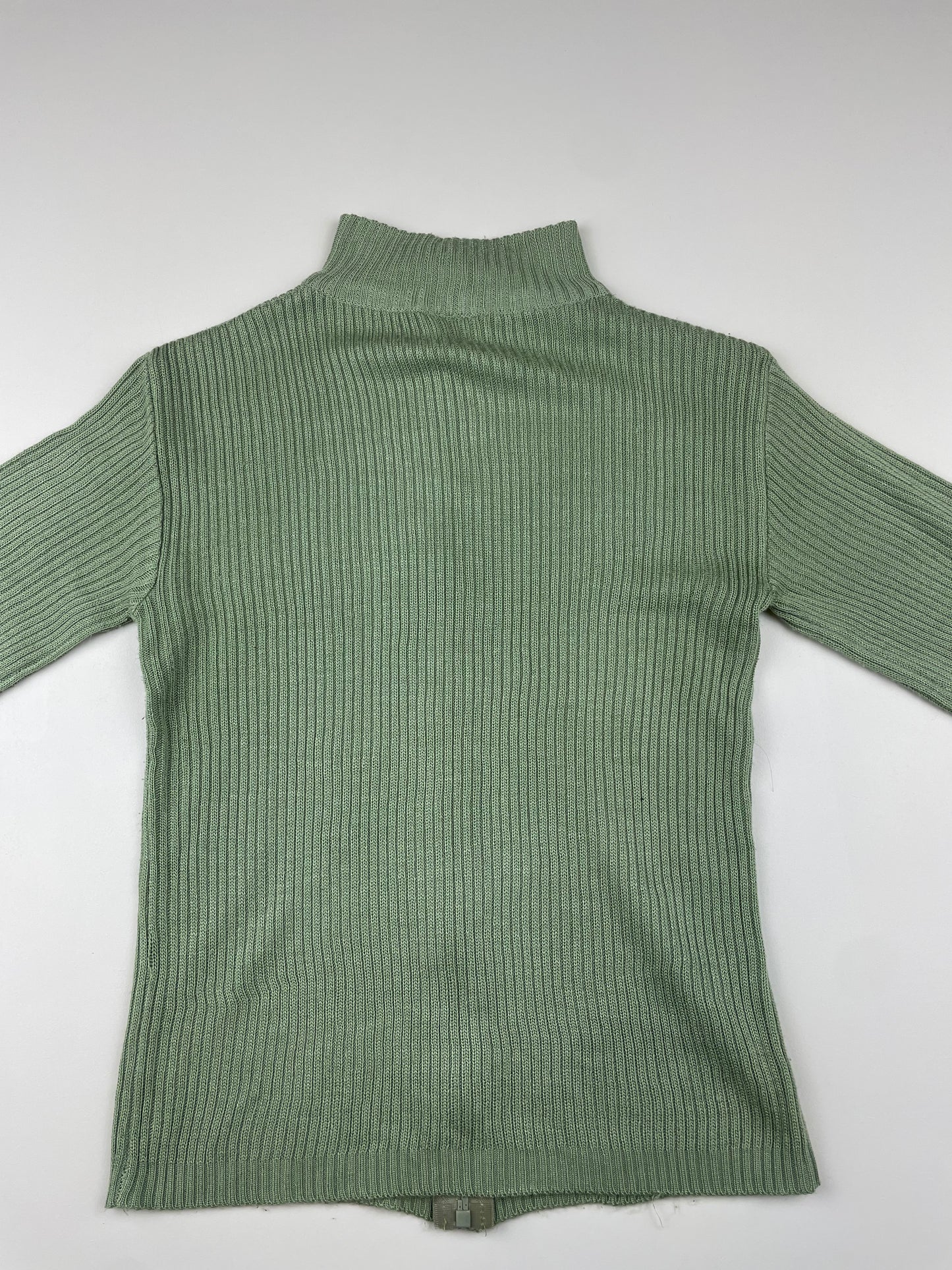 Green Knit Zip-Up