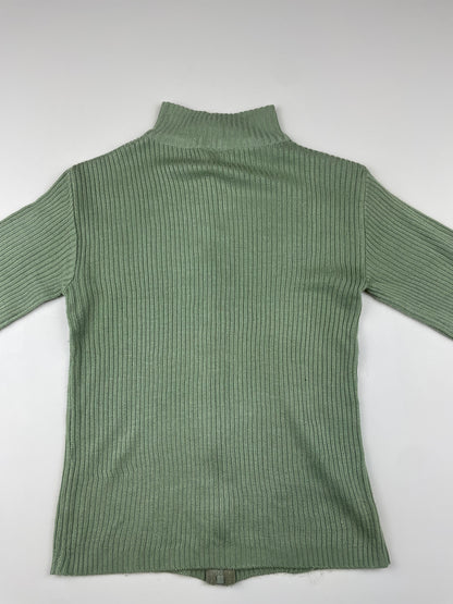 Green Knit Zip-Up