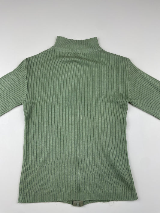 Green Knit Zip-Up