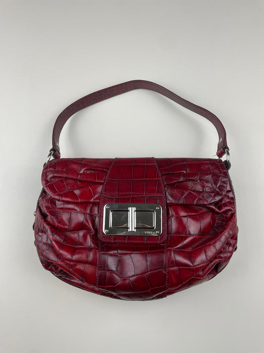 Furla Croc-embossed Leather Bag