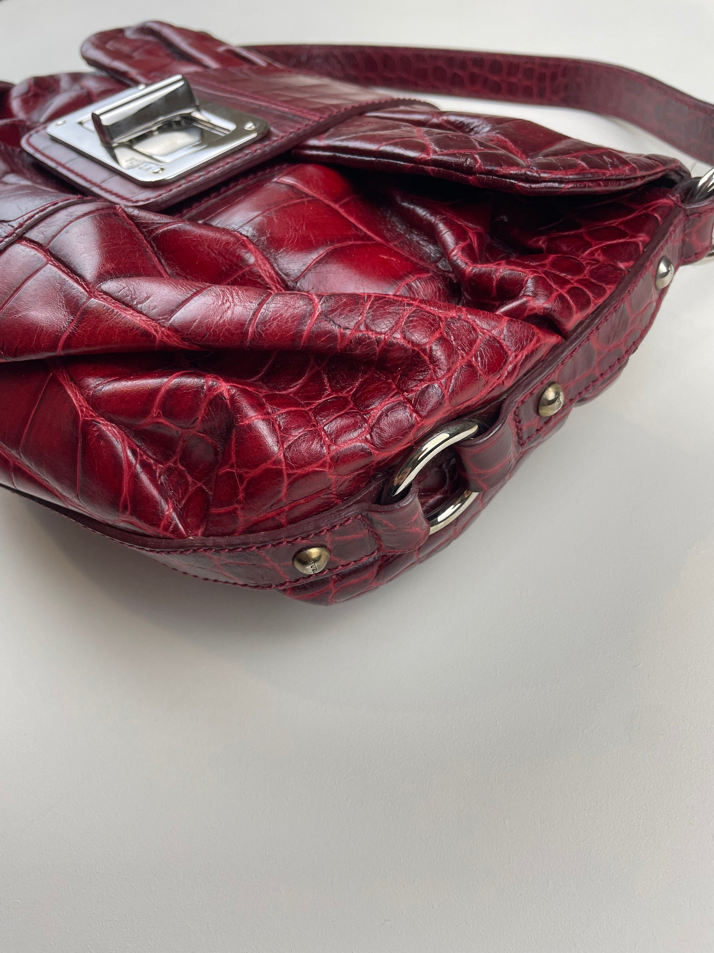 Furla Croc-embossed Leather Bag