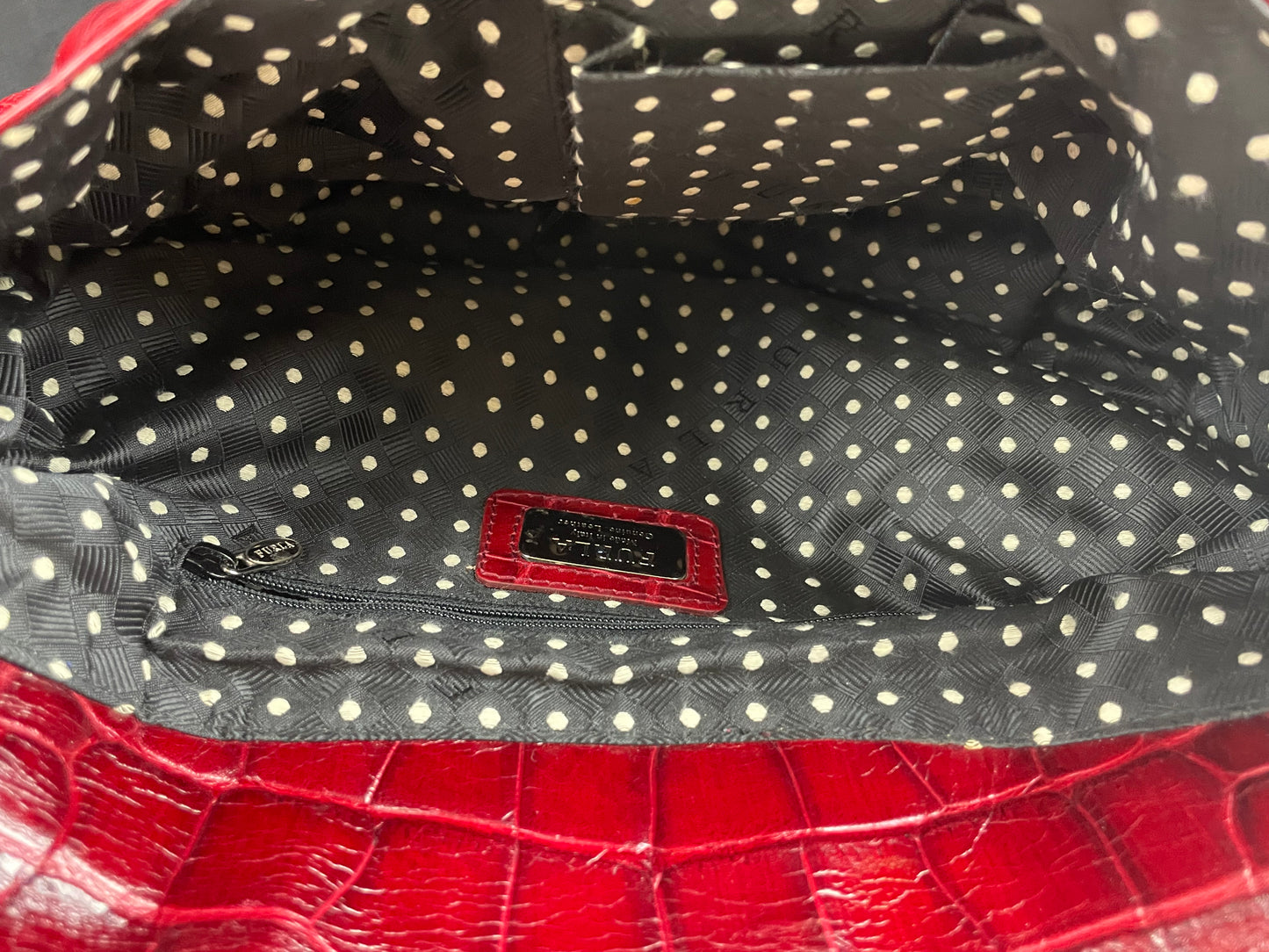 Furla Croc-embossed Leather Bag