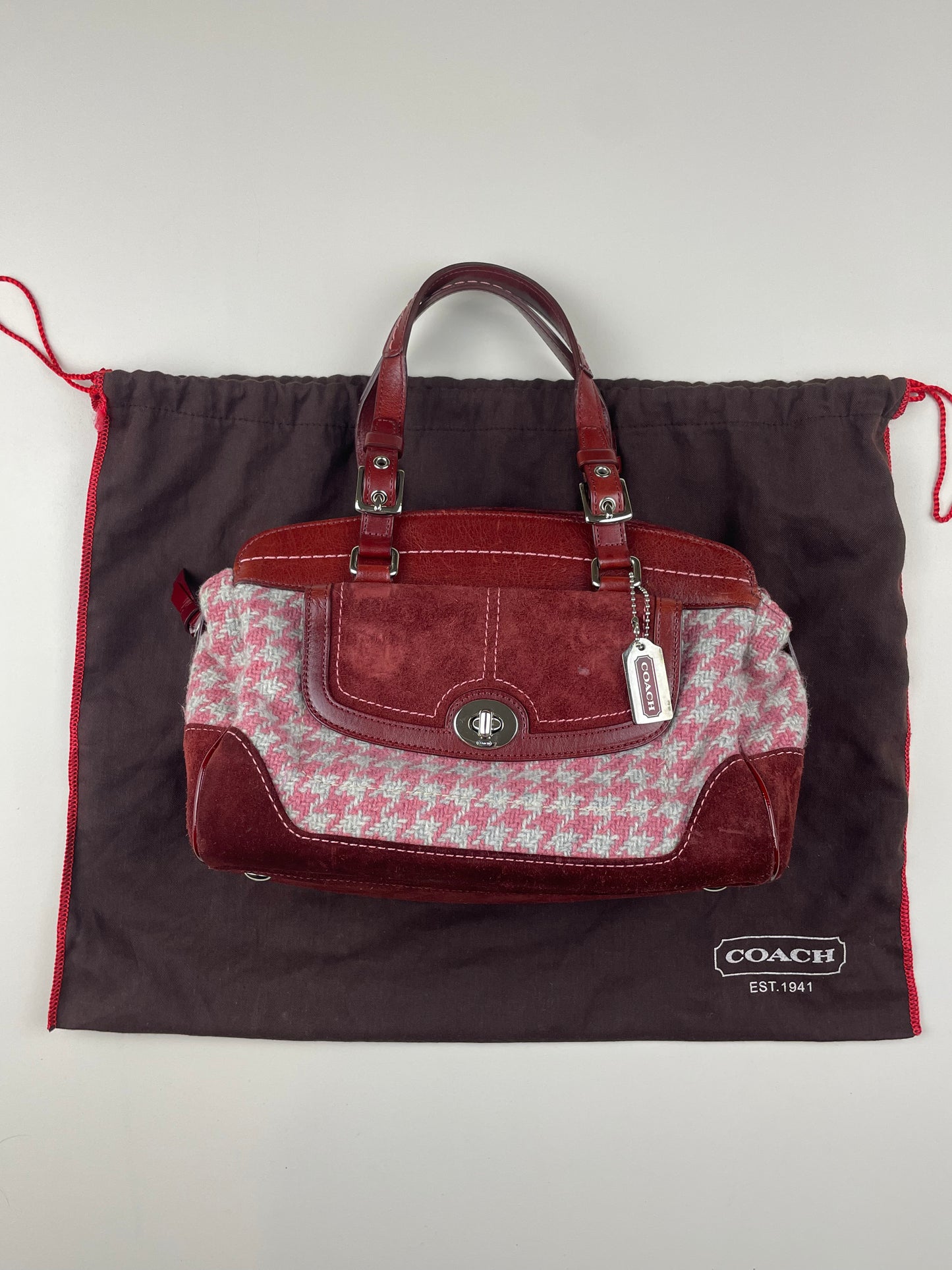 Rare Coach Houndstooth Hampton Satchel